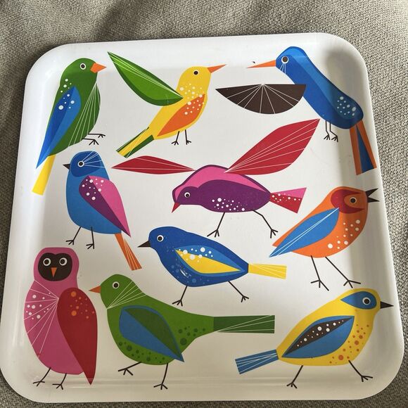 IKEA Other - Vintage Bird Tray Retro IKEA barbar Food Drink Hummingbird Owl Melamine 13"